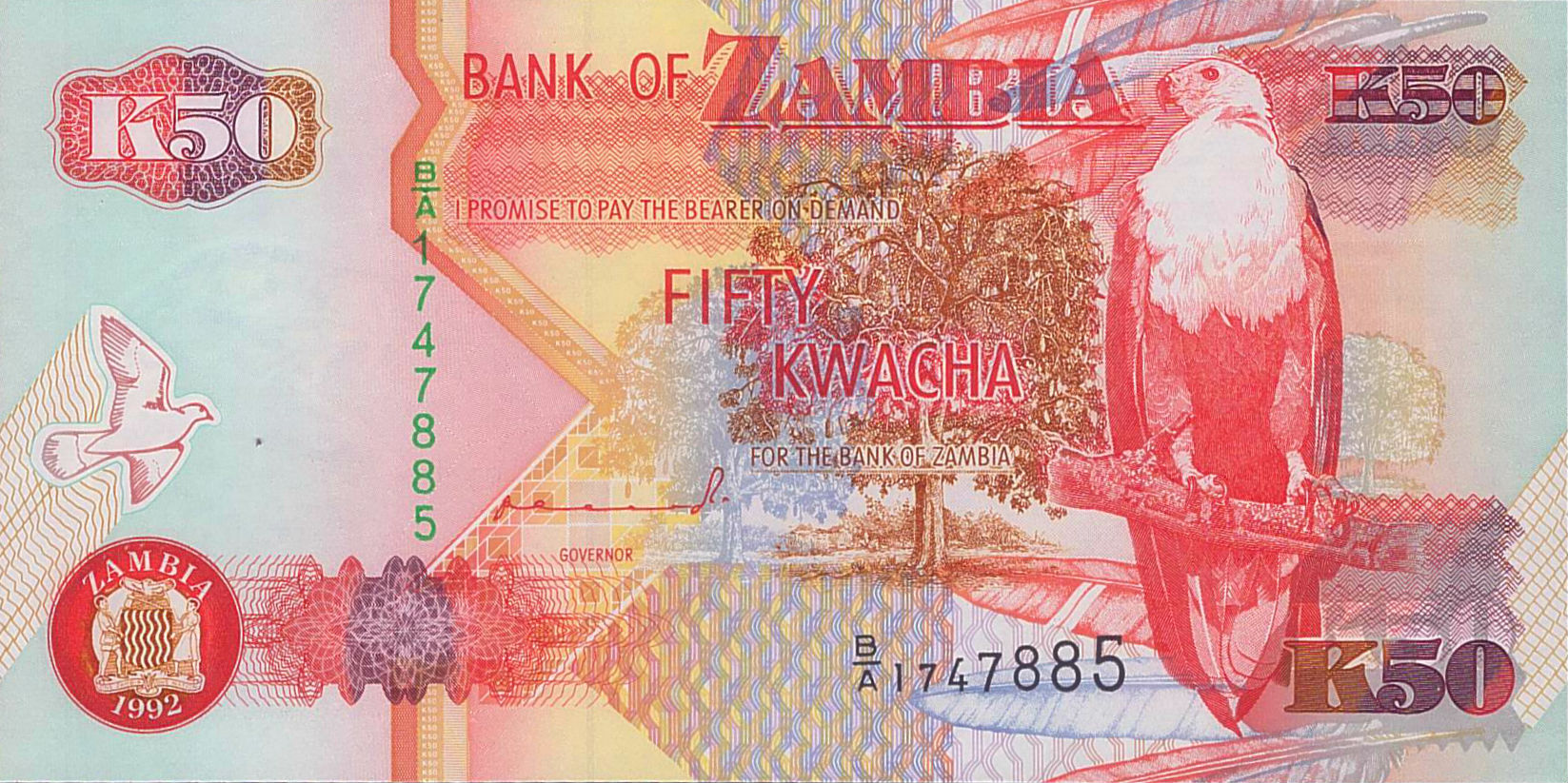 Zambia 50 1992 UNC P-37/a